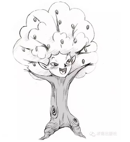 红枣树手绘